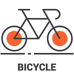 自行车线条矢量插画