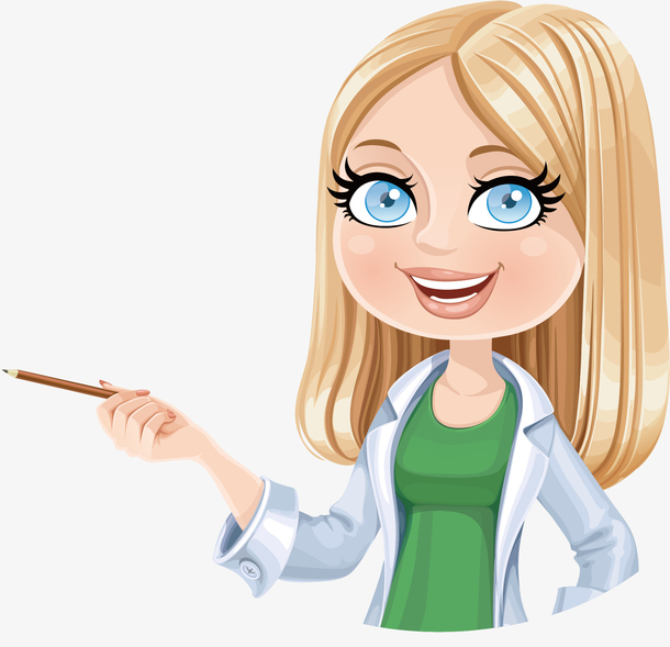 金发教师卡通插画