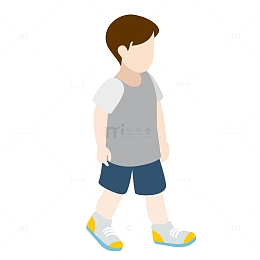 2.5d生活场景小男孩设计素材
