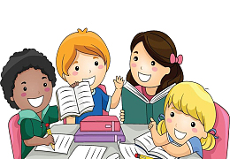手绘小孩开心的学习