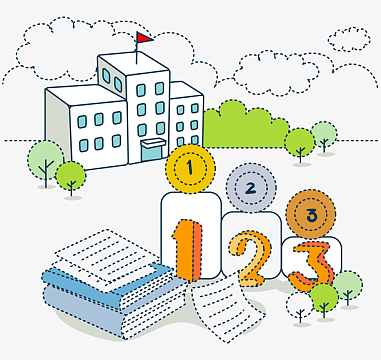 宽敞明亮的小学校园png下载