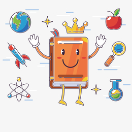 手绘创意世界读书日知识智慧卡通