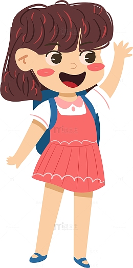 卡通学生人物形象插画