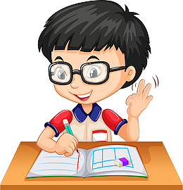 高考加油写作业的男孩
