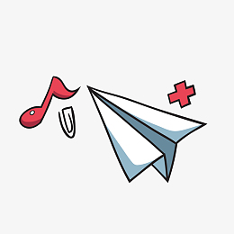 白色卡通纸飞机矢量图