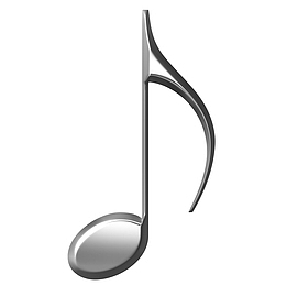 灰色质感金属音符
