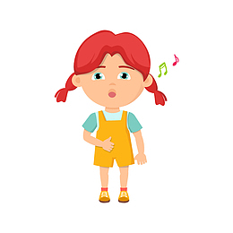 卡通小朋友唱歌