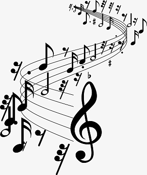 卡通黑色五线谱素材图