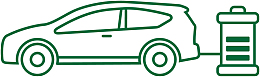 绿色线条充电汽车
