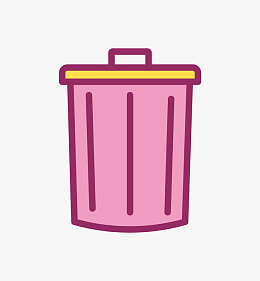手绘卡通垃圾桶简图
