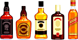 彩色手绘白酒瓶子