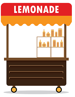 红色帐篷矢量小摊