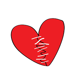 卡通红色心碎的png