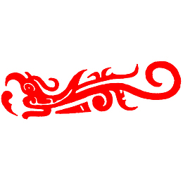 红色装饰汉代花纹