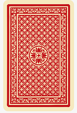 红色雕花矢量扑克牌