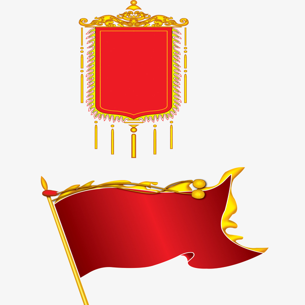 创意红色锦旗免扣素材