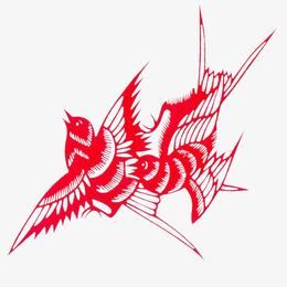 燕子小鸟湿地日中国风剪纸飞鸟p