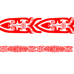 红色多变汉代花纹