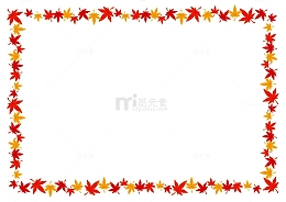 相框边框枫叶红色