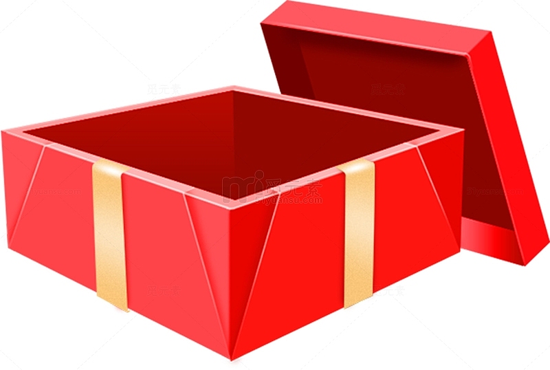 打开的红色包装盒