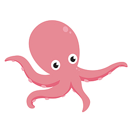红色的章鱼