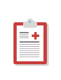 矢量红色医用病历本