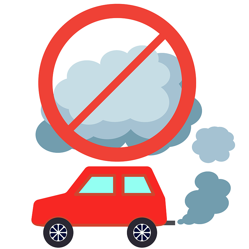 卡通汽车尾气污染环境