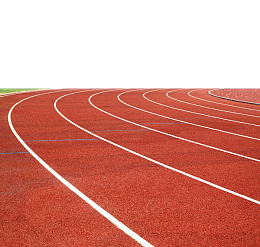 手绘红色弯道跑道