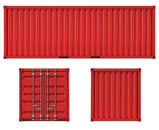 红色多方位集装箱