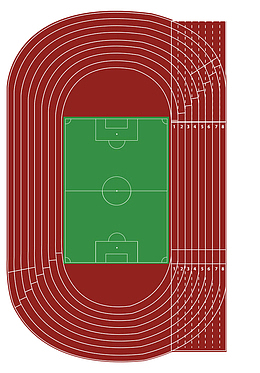 红色运动场跑道