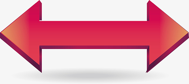 红色立体双向箭头矢量素材