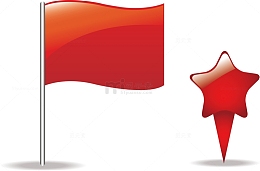 五星红色旗子迎风飘扬