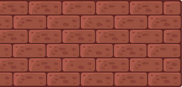 矢量图砖头垒的墙卡通图