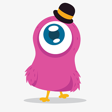 卡通独眼玫红色怪兽设计(1800x1800)aipng紫色大眼睛可爱设计怪物