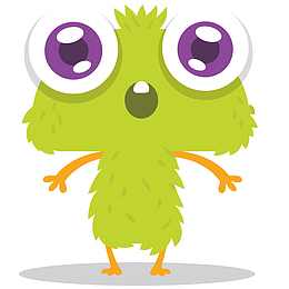 绿色大眼睛可爱的怪兽