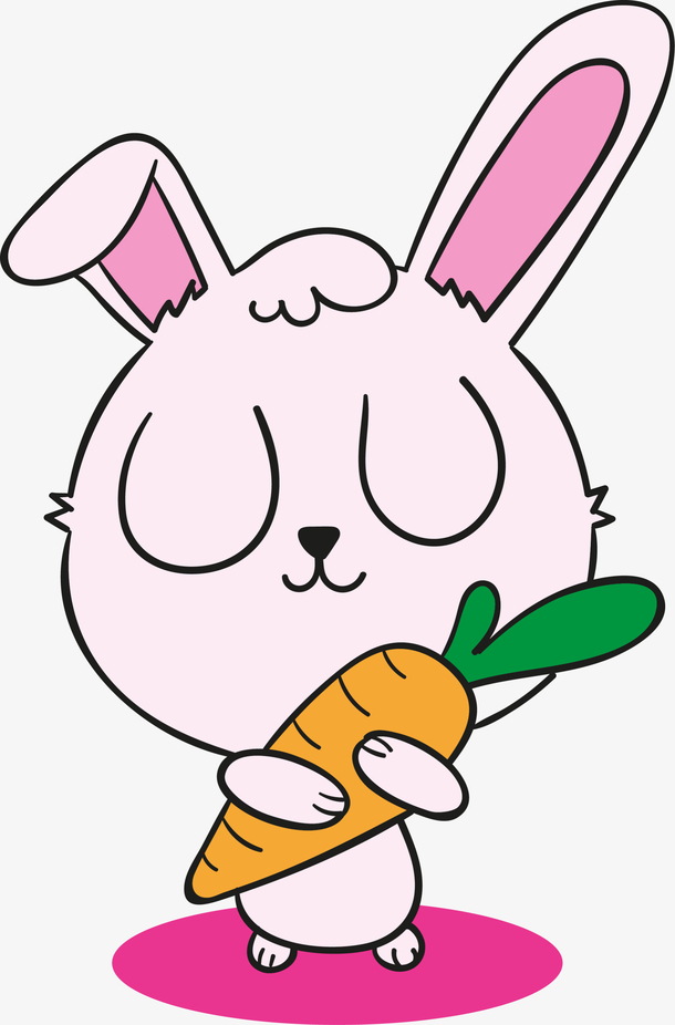 复活节抱着胡萝卜的兔子
