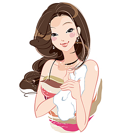 时尚卡通美女图片