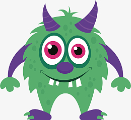 卡通手绘大眼睛怪兽儿童房装饰画