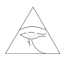 矢量黑色线条三角形眼睛