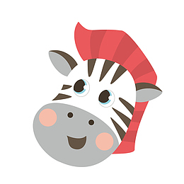 彩色斑马卡通插画