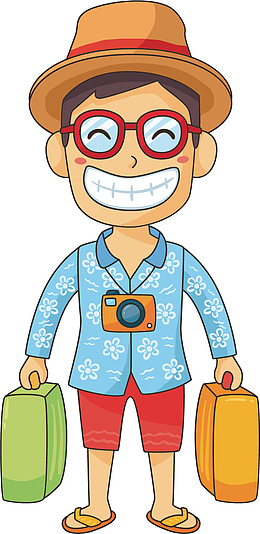 矢量图满脸笑容的男人