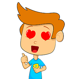 可爱的爱心眼睛的人物设计