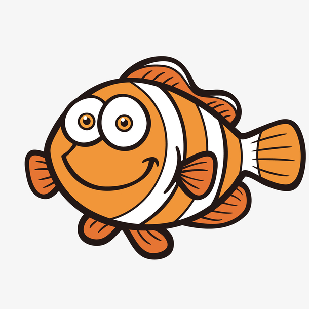 卡通手绘小丑鱼设计