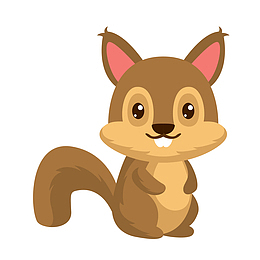 矢量手绘可爱松鼠