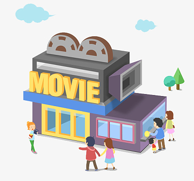 卡通电影院票房元素