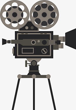 黑色扁平电影放映机
