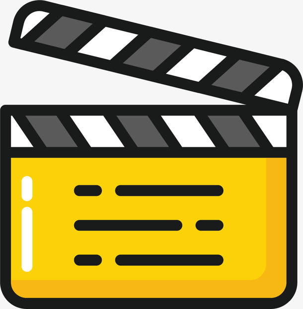 黄色闪耀电影场记板