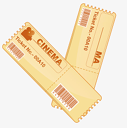 黄色简约电影票