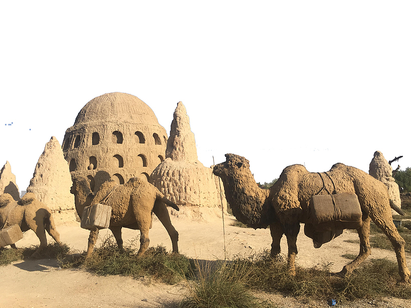 银川镇北堡西部影视城骆驼石雕