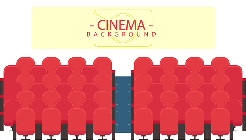 电影院舒适红色座椅